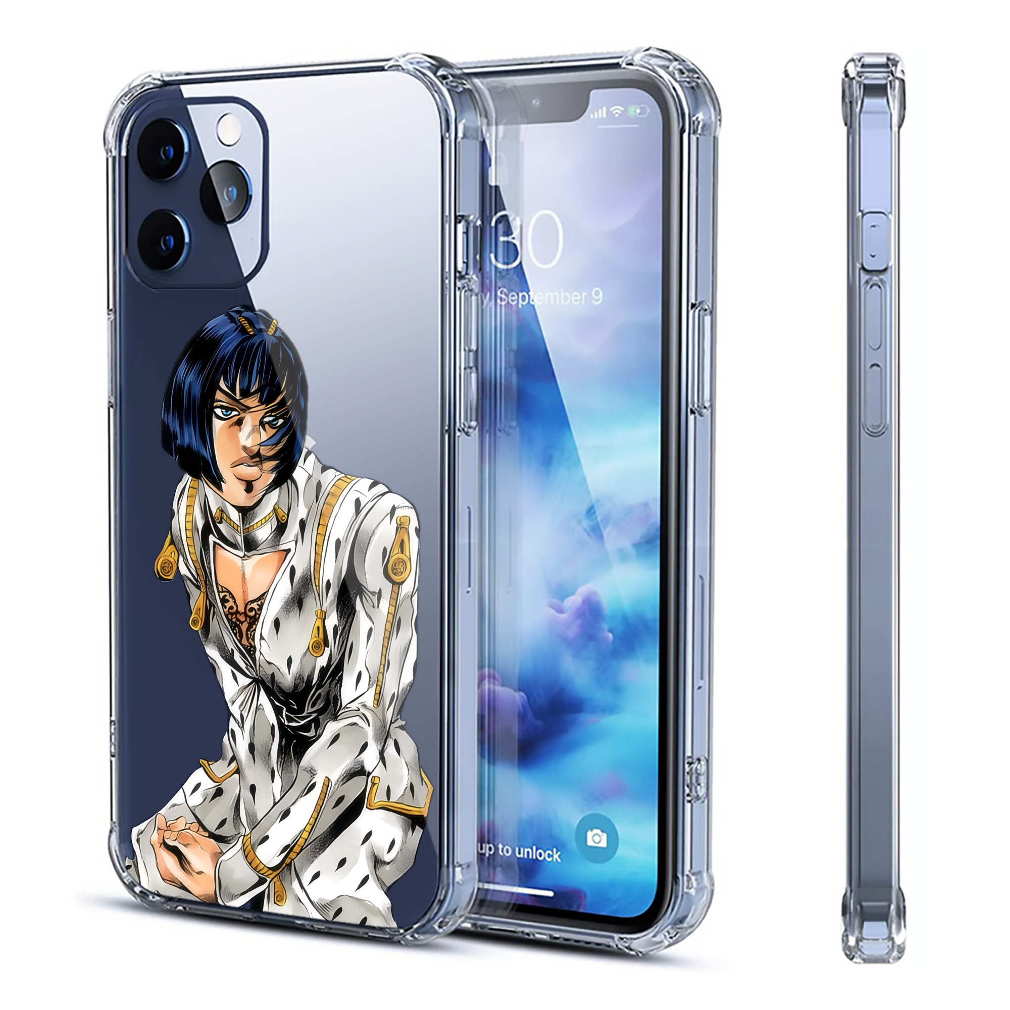 （画像用） ジョジョの奇妙な冒険 ブローノ?ブチャラティ JoJo's Bizarre Adventure Bruno Bucciarati 【iPhone 12シリーズ対応】透明スマホケース（クリアソフトケース）